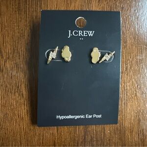J. Crew Gold Lightning Bolt Earrings